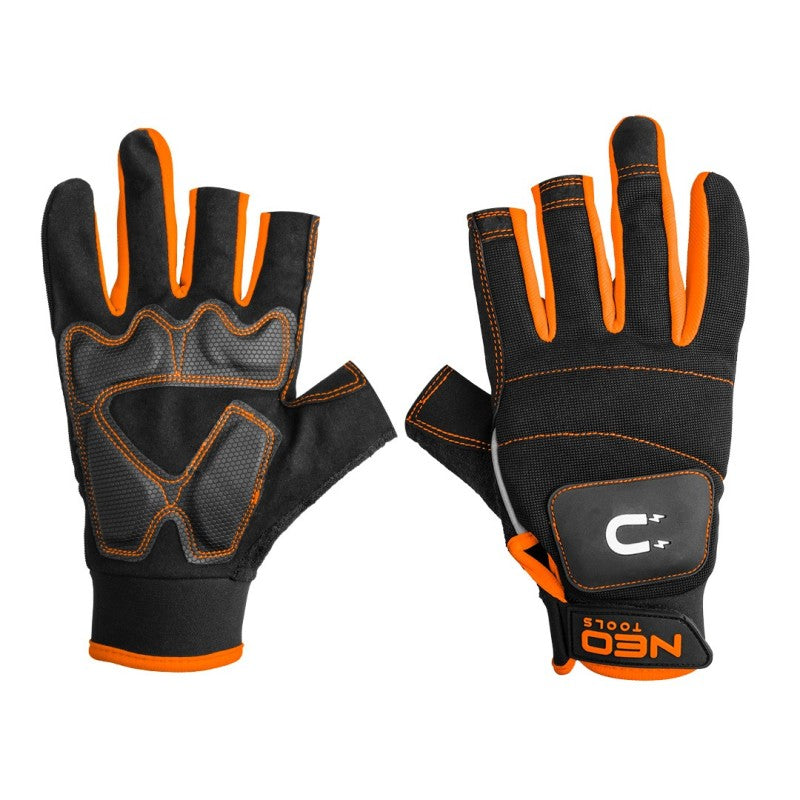 NEO TOOLS Work gloves with magnet, fingerless, size 10" — GD014