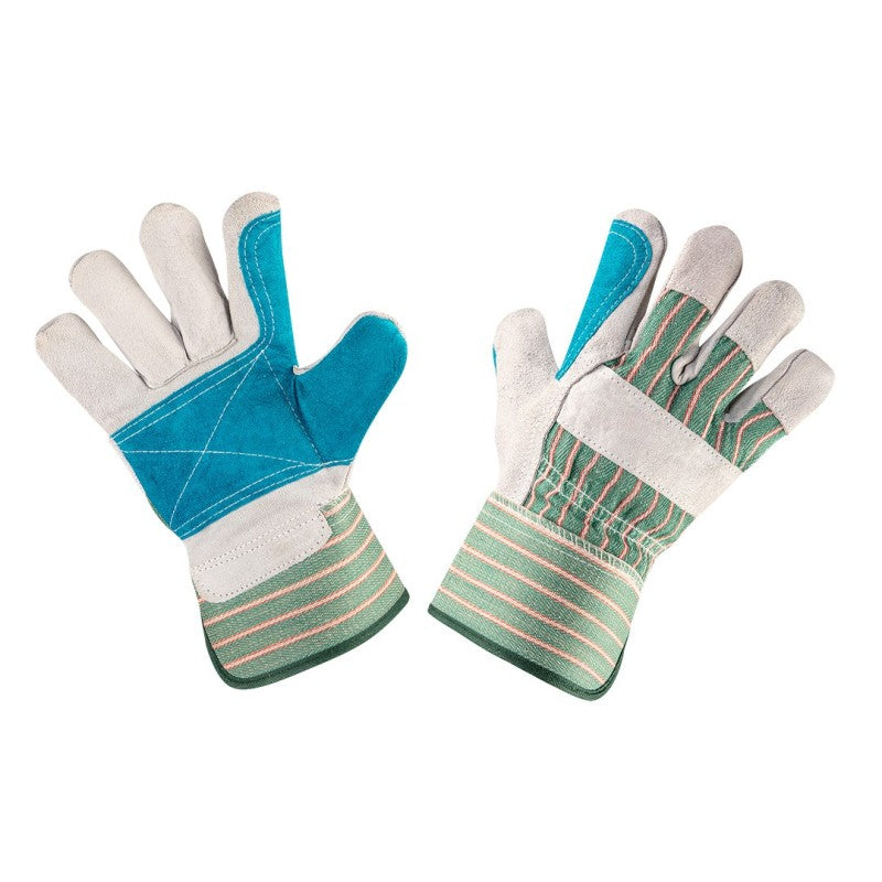 NEO TOOLS Work gloves, gray cow split leather, size 10.5 — 97-652