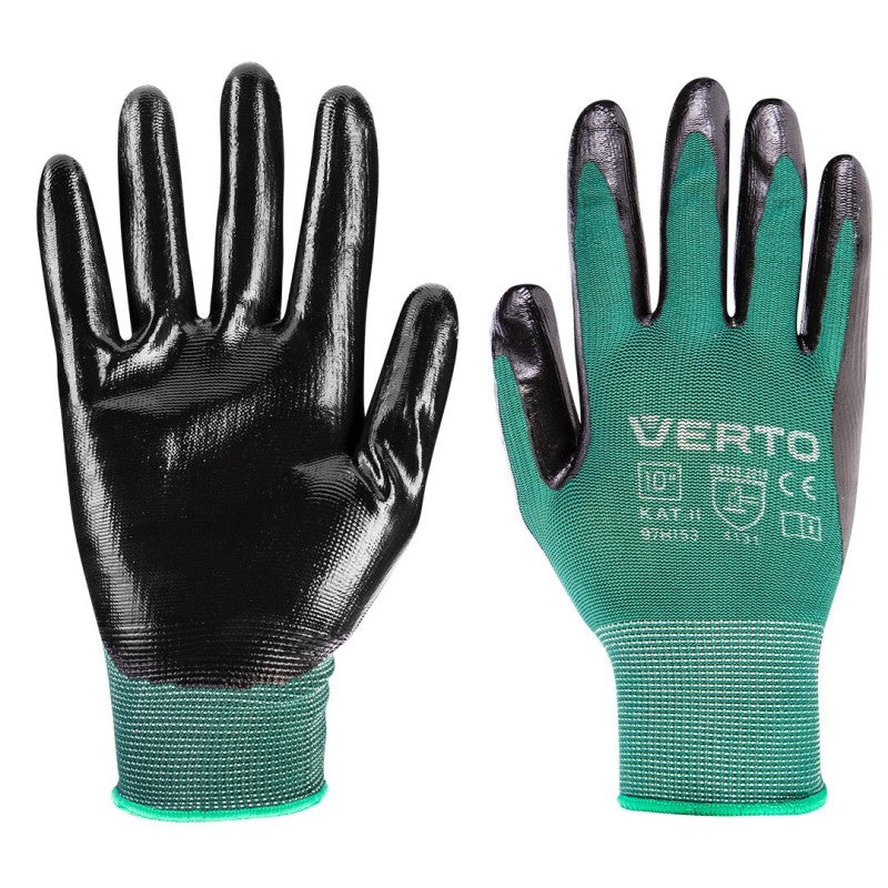VERTO Garden gloves, nitrile coated, size 10" — 97H153
