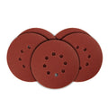 GRAPHITE Velcro sanding discs 150 mm, K150, 5 pcs, with 8 holes, 65 mm — 54H021