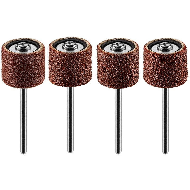 GRAPHITE Sanding bands 12.7 mm, K60, K80, K120, K240, set 100 pcs + shank 3.2 mm, 2 pcs — 55H077