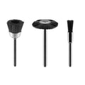 GRAPHITE Nylon brush set: end brush, cup brush, wheel brush, set 3 pcs — 55H068