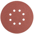 GRAPHITE Velcro sanding discs 150 mm, K150, 5 pcs, with 8 holes — 55H950
