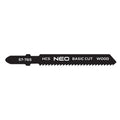 NEO TOOLS Jigsaw blades, 12TPI, HCS, T-shaped handle, set. 2 pcs, straight cut — 57-765