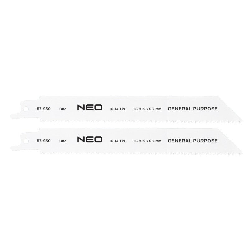 NEO TOOLS Sabre saw blades 152 x 19 x 0.9 mm, 10/14TPI, cpl. 2 pcs. — 57-950