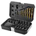 NEO TOOLS set for broken screws (with drill bits and screw extractor), 40 items — 11-923