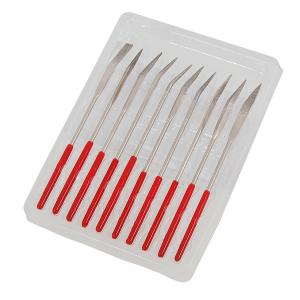 10-piece Bent Diamond Files, 140x3 Mm