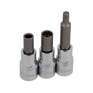 3 Pcs 1/2" Dr Special Oz Socket Set For Multi-pieces Aluminum Rims