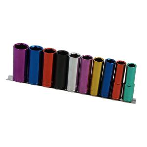Socket Set - 10 Piece 1/2 Drive - Multi-coloured - Deep Neilsen