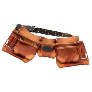 Tool Belt - 12 Pockets Tanned Leather