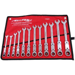 Ratchet Combination Wrench Set Flexi 12pcs Deep Offset