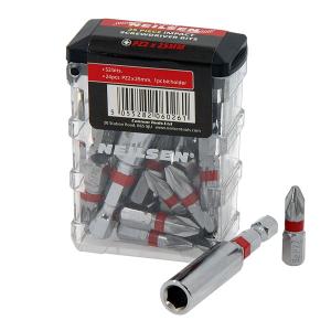 25pcs 25mm Impact Screwdriver Bit Box - Pz2