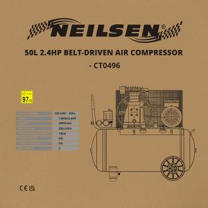 50l 230v 2.4hp Belt-driven Air Compressor