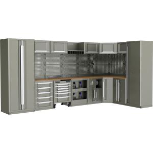 47 Piece Workshop Storage System With Wooden Worktop