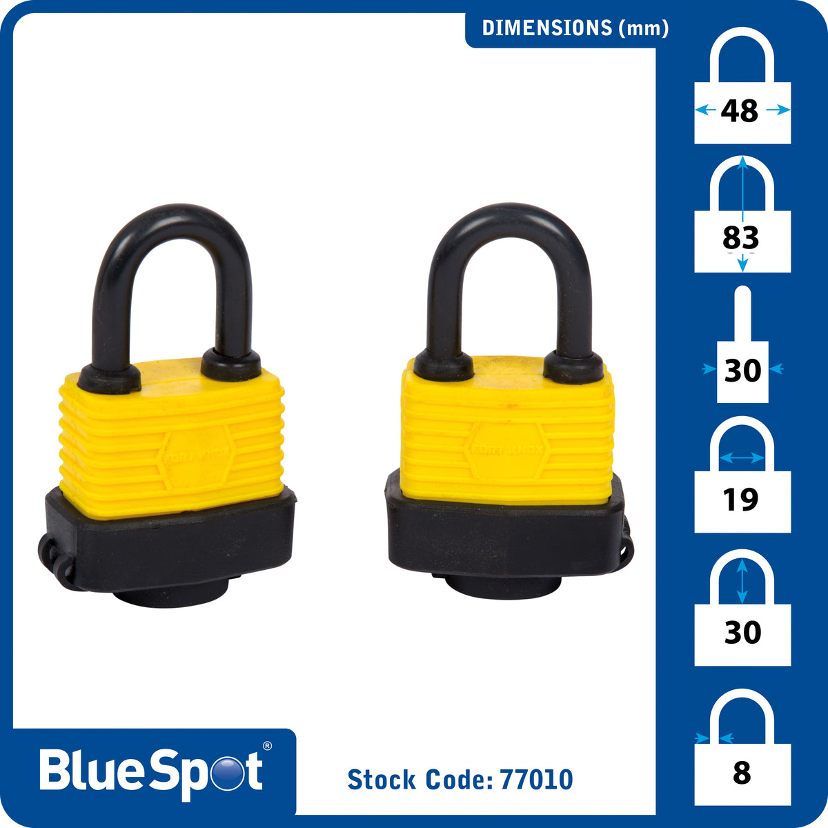 Blue Spot Tools 2 PCE 40mm Weather Resistant Padlocks Keyed Alike
